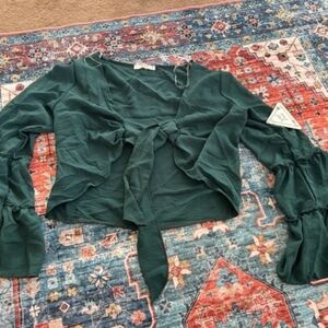 Women’s Longsleeve Green Short Cardigan size large
